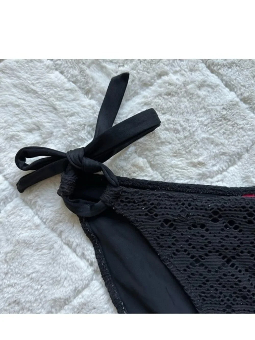 Victoria's Secret | Black Tie side Crochet Bikini Bottoms | Size Medium